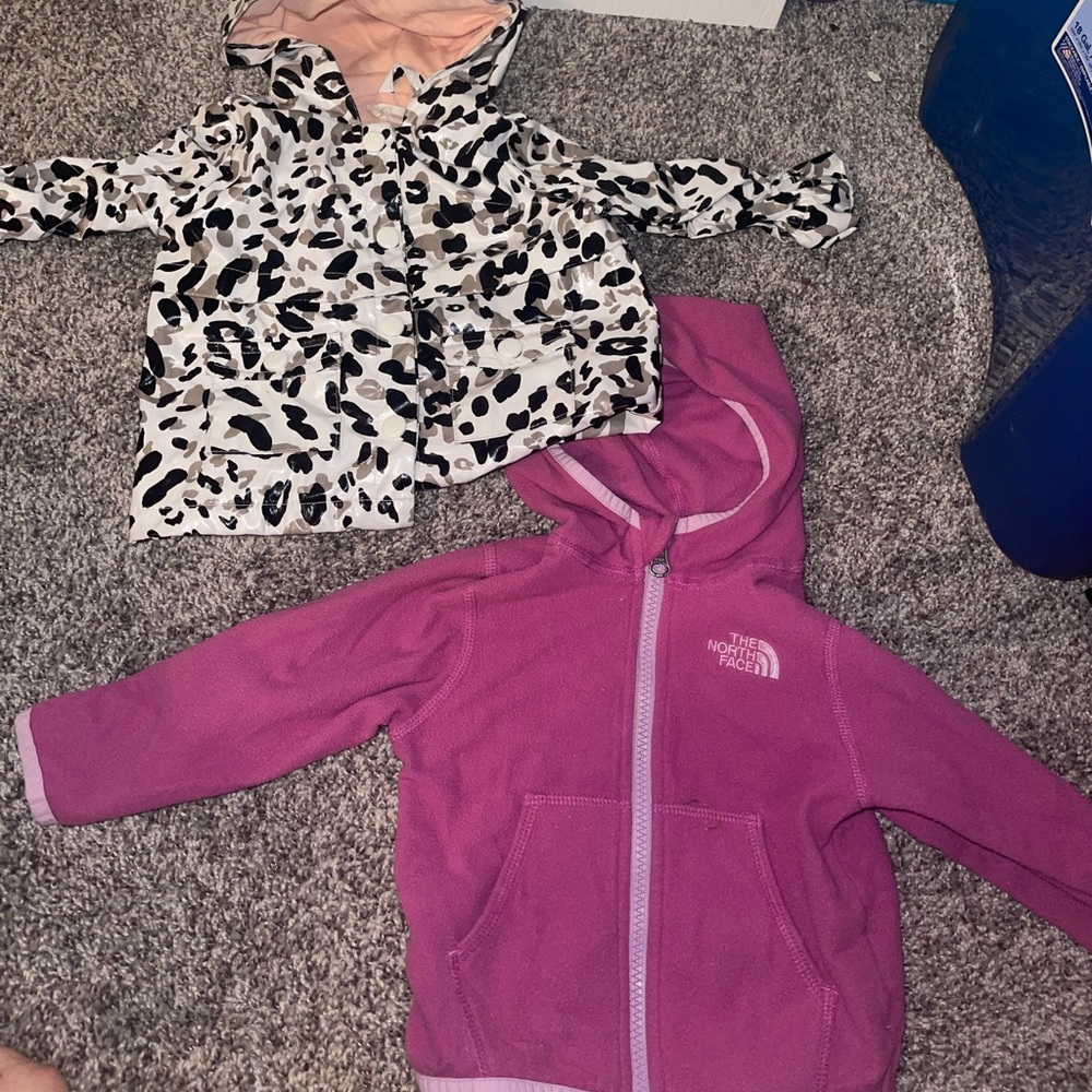 North face baby zip up  and Jessica Simpson rain coat
